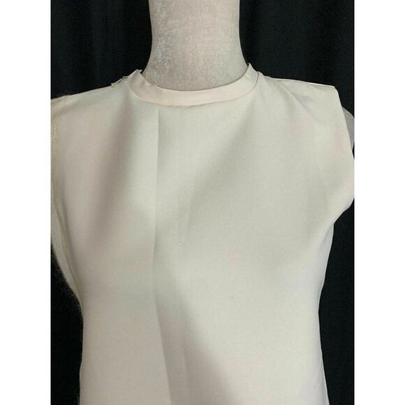 Zara Womens New Ivory Mock Neck Fuzzy Tank Top Blouse Medium - Picture 2 of 8